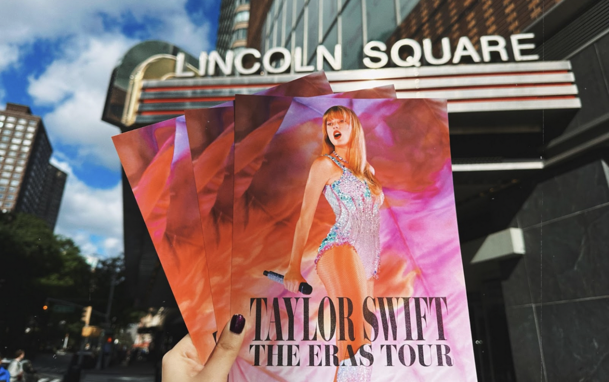 The+premiere+of+%E2%80%9CTaylor+Swift%3A+The+Eras+Tour%E2%80%9D+sold+out+theaters+nationwide+and+gained+rank+as+the+highest-grossing+concert+film+of+all+time.++